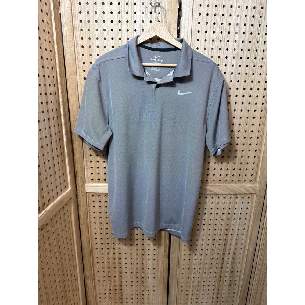 Nike Dri-FIT Mens Golf Polo Shirt Grey Short Sleeve Standard Fit Size L